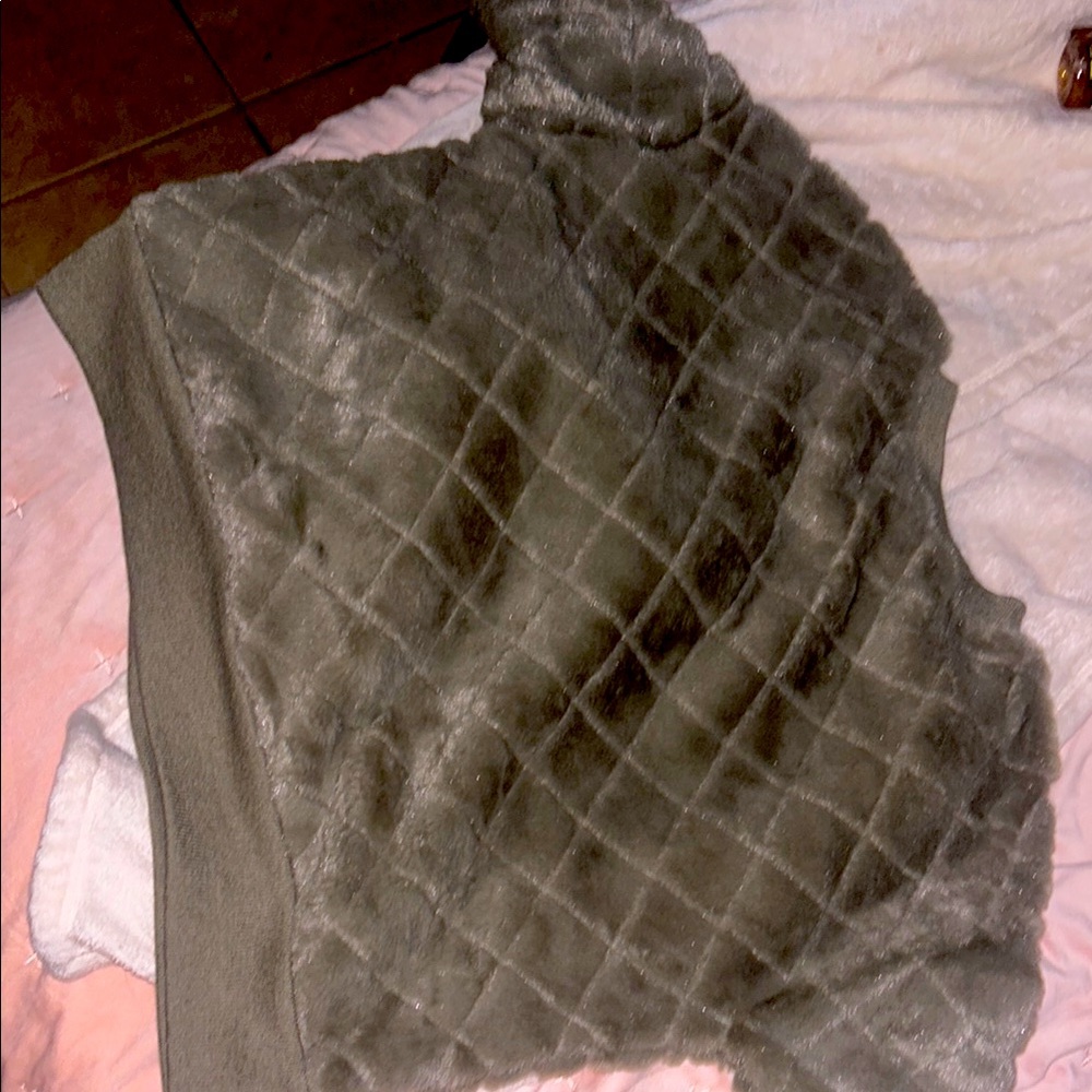 Cozy Quilted Olive Green Sweater